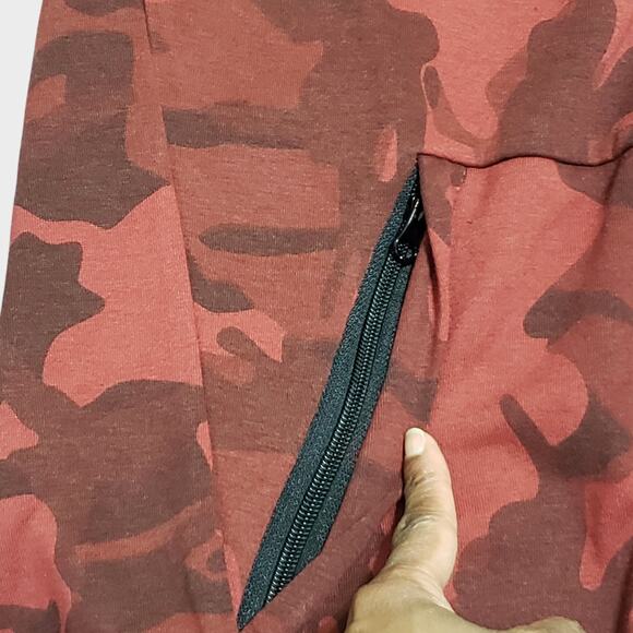 YoungLA Mens Red Camouflage Full Zip Up Hoodie Sz Small Streetwear Activewear - Picture 7 of 10